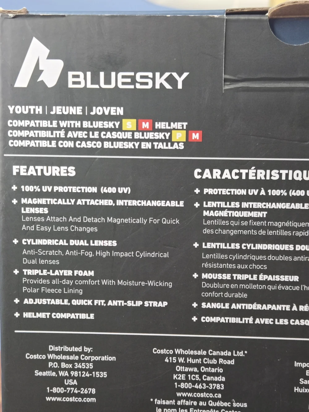 Bluesky Youth Snow‎ Goggles Magnetic Lens Ski Snowboard Blue w/ Extra Lens NIB